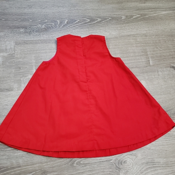 VINTAGE RAGGEDY ANN Applique Jumper Dress Red retro1960s Yarn Hair - Picture 8 of 10